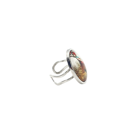 ring steel silver girl with umbrella